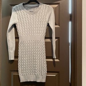 Grey knitted sweater dress small
